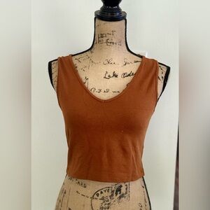 Lou & Grey Terracotta V-Neck Crop Top